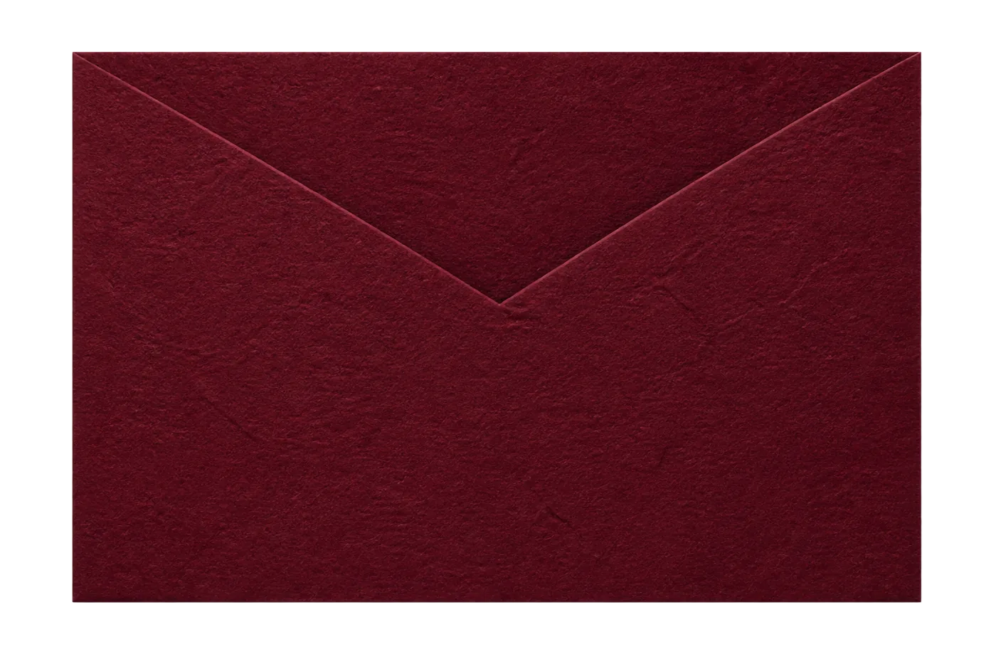 Deep red velvet wedding envelope